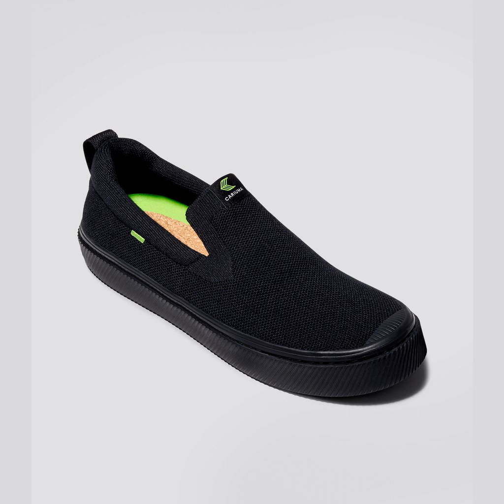 IBI Slip-On Cariuma Low Top Bamboo Weave Knit Noir Homme | QBJ-9094788